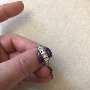 Size 7 white gold 1 carat wedding band